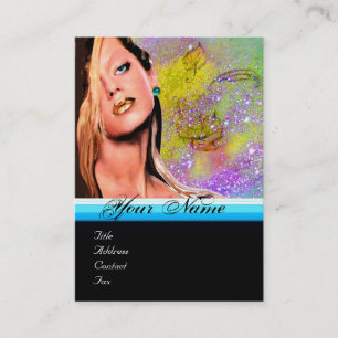 BEAUTY MAKEUP ARTIST monogram yellow blue saffier Visitekaartje