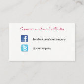 Beauty Makeup Artist Pink Stripe, Blonde Visitekaartje (Achterkant)