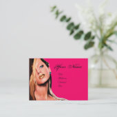 BEAUTY MAKEUP ARTIST, sapphire blue roze fuchsia Visitekaartje (Staand voorkant)