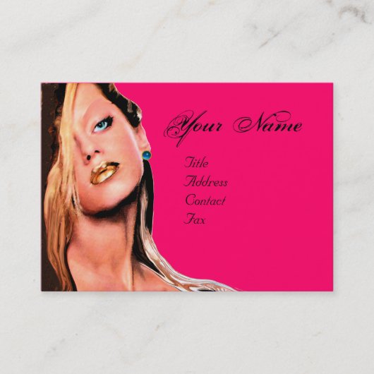 BEAUTY MAKEUP ARTIST, sapphire blue roze fuchsia Visitekaartje (Voorkant)