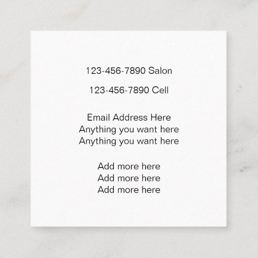 Beauty Makeup Artist Visitekaartjes (Achterkant)