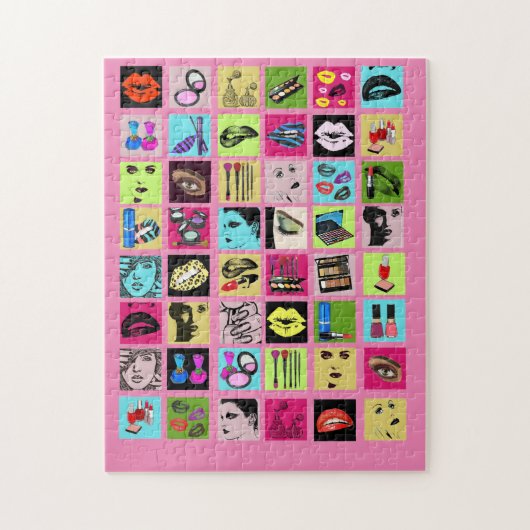 Beauty Makeup Cosmetics vrouwen worden geconfronte Legpuzzel (Verticaal)