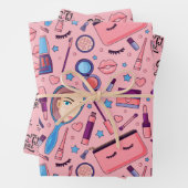 Beauty Makeup Cosmetics Wrapping Paper Set of 3 (In situ)