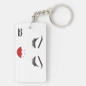 Beauty Makeup Face Lashes en Red Lips Chic Sleutelhanger (achterkant)