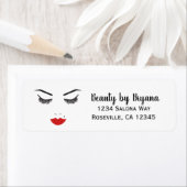 Beauty Makeup Face Lashes en Red Lips Salon Etiket (Insitu)