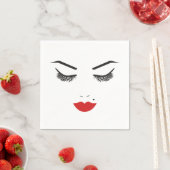 Beauty Makeup Face Lashes en Red Lips Salon Servet (Insitu)