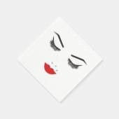 Beauty Makeup Face Lashes en Red Lips Salon Servet (Hoek)