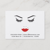 Beauty Makeup Face Lashes en Red Lips Salon Visitekaartje (Achterkant)
