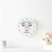 Beauty Makeup Face Lashes & Pink Lips Salon Clock Ronde Klok (Huis)