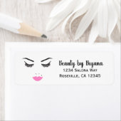 Beauty Makeup Face Lashes & Pink Lips Salon Etiket (Insitu)