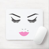 Beauty Makeup Face Lashes & Pink Lips Salon Muismat (Met muis)