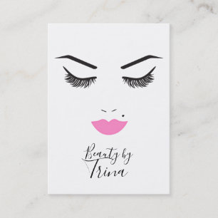 Beauty Makeup Face Lashes & Pink Lips Salon Visitekaartje