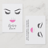 Beauty Makeup Face Lashes & Pink Lips Salon Visitekaartje (Voorkant / Achterkant)