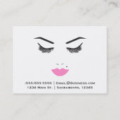 Beauty Makeup Face Lashes & Pink Lips Salon Visitekaartje (Achterkant)