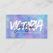 Beauty Makeup Influencer Faux Iridescent Custom Visitekaartje (Voorkant)