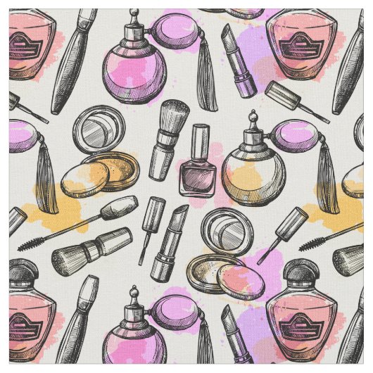 Beauty Makeup Pattern Stof (Close Up)