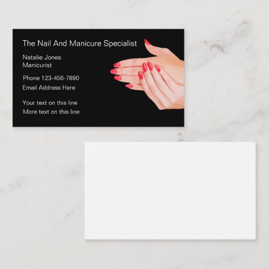 Beauty Manicure Mode Visitekaartje (Voorkant / Achterkant)