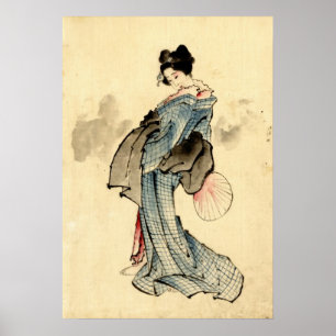 Beauty met Fan 1840 Poster