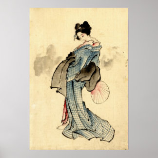 Beauty met Fan 1840 Poster