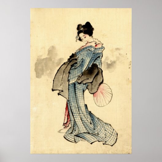 Beauty met Fan 1840 Poster (Voorkant)