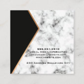 Beauty Metallic Logo | QR Code | Marmeren vierkant Vierkante Visitekaartje (Achterkant)