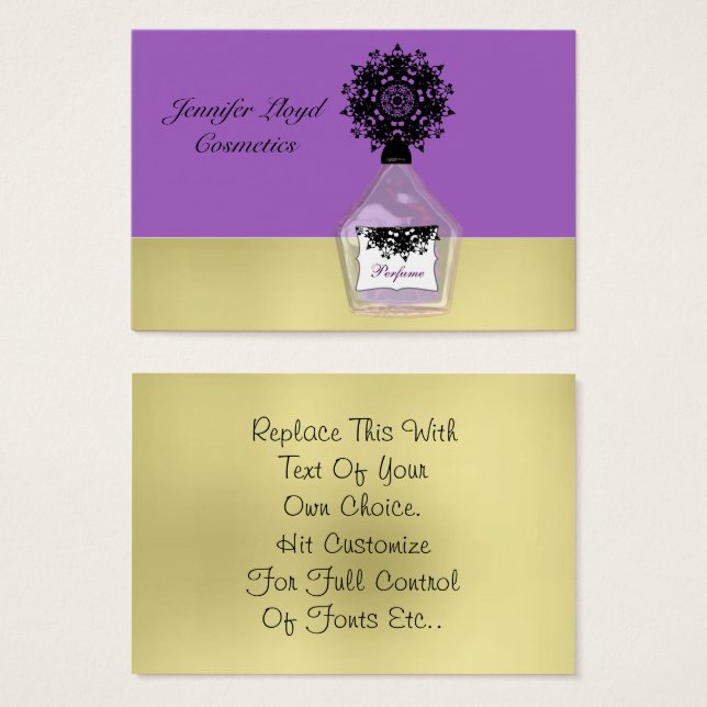 Beauty Mode Cosmetics Fancy parfume fles Visitekaartjes (Voorkant /achterkant)