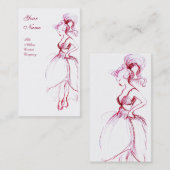 BEAUTY, MODE DESIGNER, rood wit Visitekaartje (Voorkant / Achterkant)