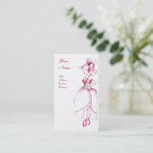 BEAUTY, MODE DESIGNER, rood wit Visitekaartje (Staand voorkant)