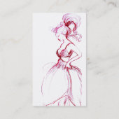 BEAUTY, MODE DESIGNER, rood wit Visitekaartje (Achterkant)