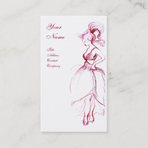 BEAUTY, MODE DESIGNER, rood wit Visitekaartje
