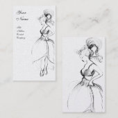 BEAUTY, MODE DESIGNER ,zwart-witte parel Visitekaartje (Voorkant / Achterkant)
