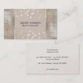 Beauty & Mode Gold Confetti Silver Sequins Visitekaartje (Voorkant / Achterkant)