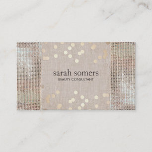 Beauty & Mode Gold Confetti Silver Sequins Visitekaartje