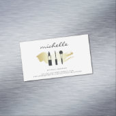 Beauty Mode Makeup Gold geborsteld Magnetisch Visitekaartje (Voorbeeld)
