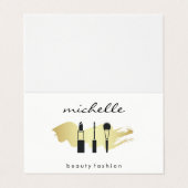 Beauty Mode Makeup Gold geborsteld Visitekaartje (Buitenkant ongevouwen)