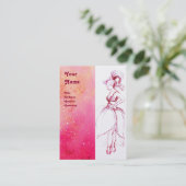 BEAUTY MODE, rode roze, fuchsia white pareling Visitekaartje (Staand voorkant)