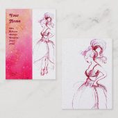 BEAUTY MODE, rode roze, fuchsia white pareling Visitekaartje (Voorkant / Achterkant)