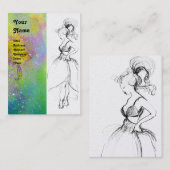 BEAUTY MODE ,roze blauw groen geel wit parel Visitekaartje (Voorkant / Achterkant)