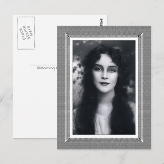  Beauty - Mystery Woman - in zwart-wit Briefkaart (Voorkant / Achterkant)