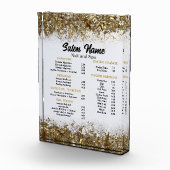 Beauty Nail Salon Prijs Lijst menu goud confetti Fotoblokken (Rechts)