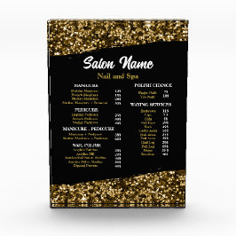 Beauty Nail Salon Prijs Lijst menu goud confetti Fotoblokken