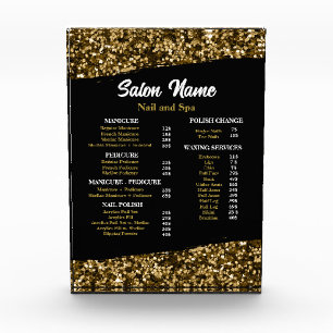 Beauty Nail Salon Prijs Lijst menu goud confetti Fotoblokken