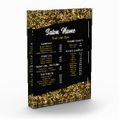 Beauty Nail Salon Prijs Lijst menu goud confetti Fotoblokken (Links)