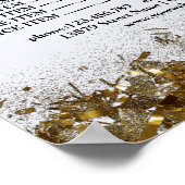 Beauty Nail Salon Prijs Lijst menu goud confetti Poster (Hoek)