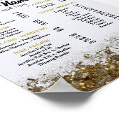 Beauty Nail Salon Prijs Lijst menu goud confetti Poster (Hoek)