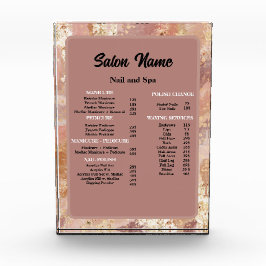 Beauty Nail Salon Prijs Lijst menu Marmer Fotoblokken