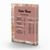 Beauty Nail Salon Prijs Lijst menu Marmer Fotoblokken (Rechts)