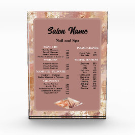 Beauty Nail Salon Prijs Lijst menu Marmer Fotoblokken