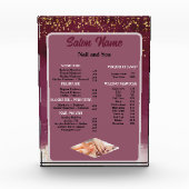 Beauty Nail Salon Prijs Lijst menu rood paarse Fotoblokken (Voorkant)