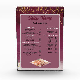 Beauty Nail Salon Prijs Lijst menu rood paarse Fotoblokken